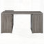 Bureau en forme de L gris avec 3 tiroirs Tona, parfait pour le bureau à domicile et pour un design peu encombrant.