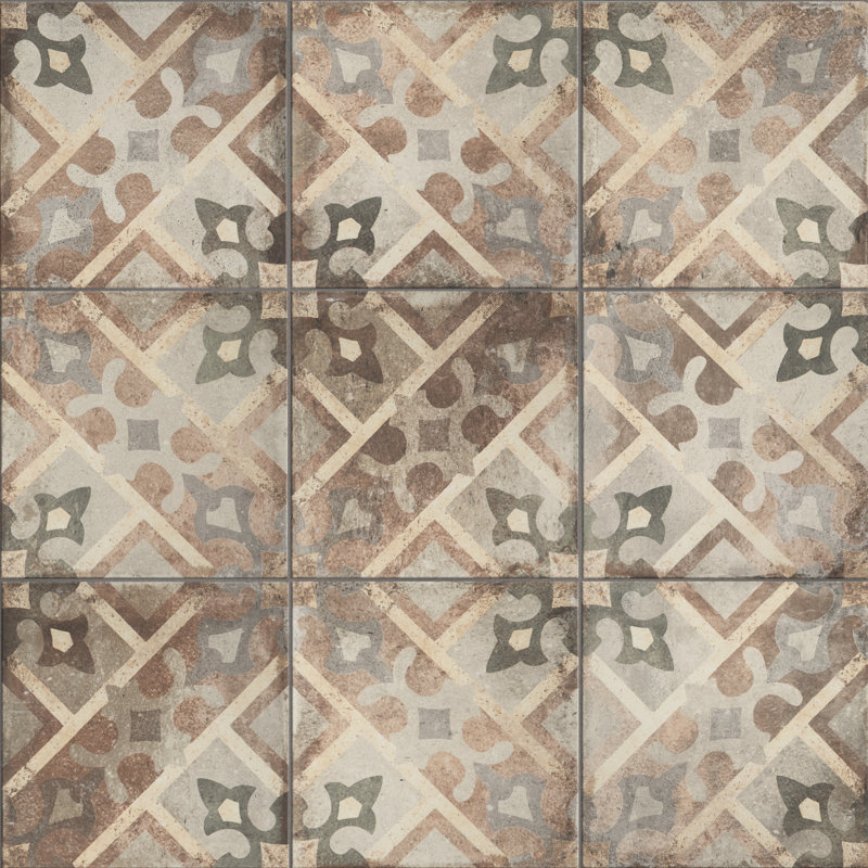 DAnticatto Decor 9" x 9" Porcelain Patterned Wall & Floor Tile