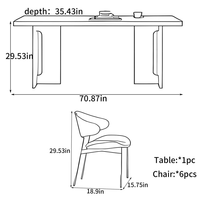 Retro and simple dining table