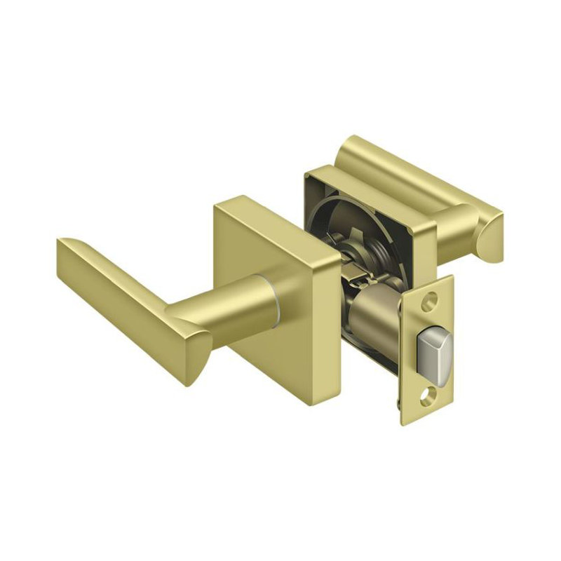 Livingston Door Lever, Bright Brass