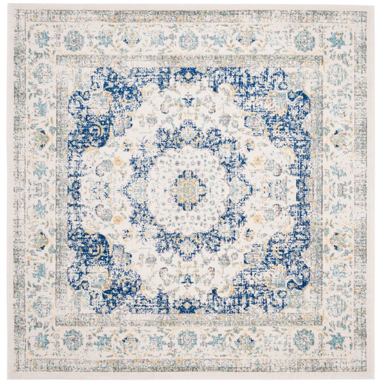 Annette Oriental Ivory/Blue Area Rug