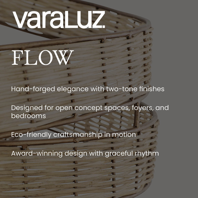 Flow 6-Light Twist Pendant - Matte Black/French Gold, 31.5" H x 26" W x 26" D, Matte Black/French Gold