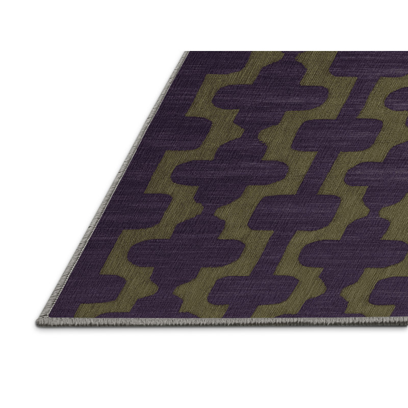 Tapis mauve lavable à la machine, Rectangulaire 8 pi x 12 pi