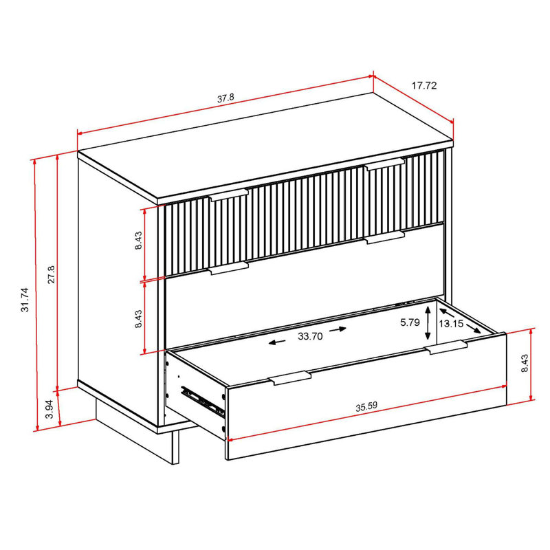 Ensemble de commode configurable Laureli, Gris foncé