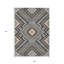 Tapis intérieur tribal lavable 9 pi x 12 pi gris