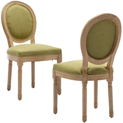 Amando 19.7" H Upholstered Side Chair King Louis Back Solid Wood Dining Chairs