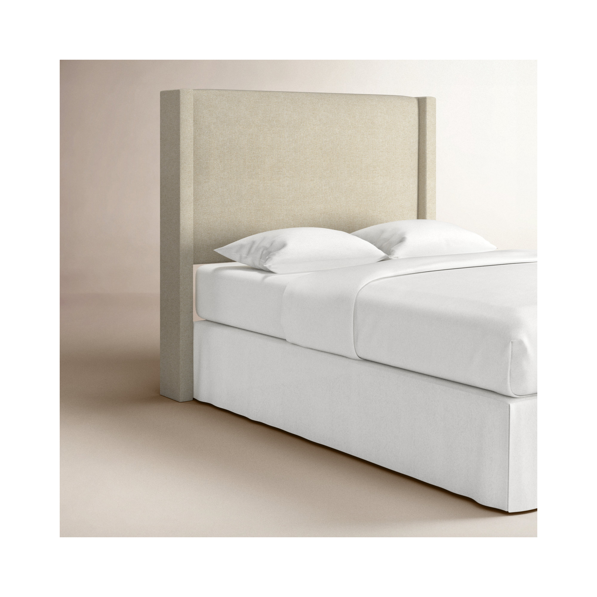 Benson Upholstered Headboard, Full, Beige