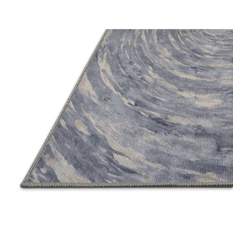 Machine Washable Gray Area Rug, Rectangle 3' x 5'