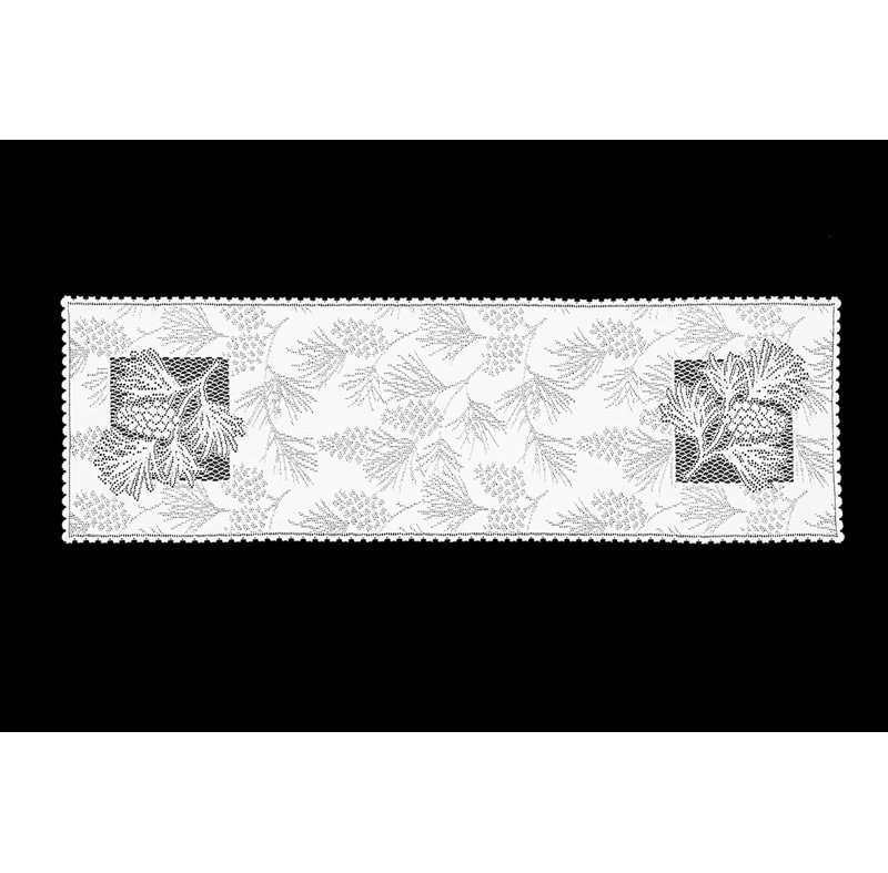 Champlain Floral Table Runner, 45" W x 14" L, White