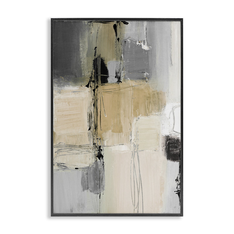 «Rustic Organic Abstraction», estampe numérique encadrée par Lanie Loreth, H 18 po x l 12 po, Giclée encadrée noir minuit