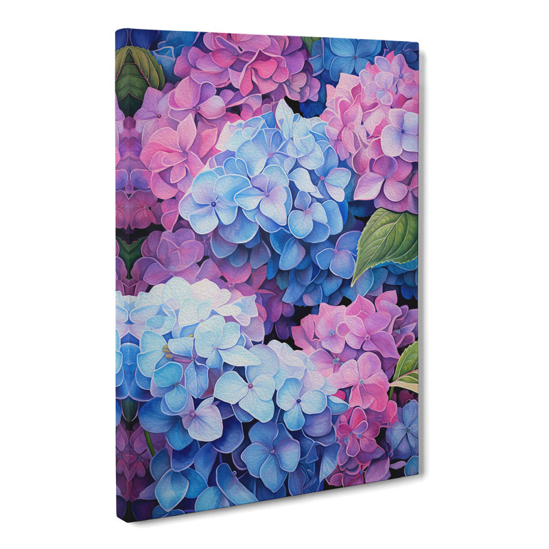 Hydrangea Tachisme No.2 - No Frame Print, 76cm H x 50cm W x 3cm D