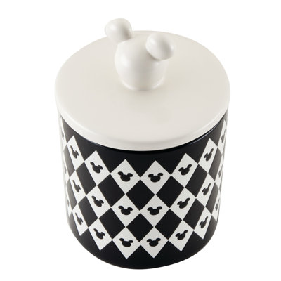 Disney Home Monochrome Small Ceramic Canister, 2.2 Cup, Black