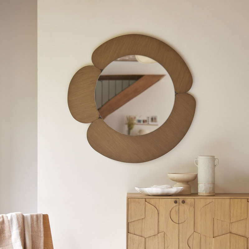 Sara Solid Wood Mirror, Natural Wood