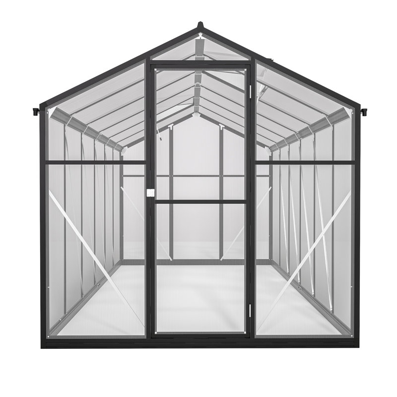 Serre 6 pi x 12 pi avec cadre rouille et ventilation dans le jardin, la cour arrière, protection contre le climat