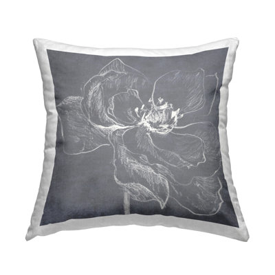 «Magnolia Doodle Outline», coussin décoratif imprimé par Lanie Loreth