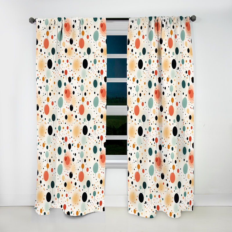 Motif à pois scandinave de simplicité scandinave - rideau abstrait - rideau obscurcissant - 1 panneau, L 52 po x L 120 po