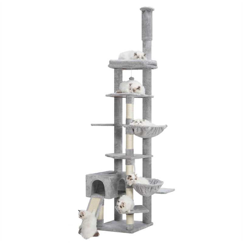 Eyeleen 104.29'' H Cat Tree, Gray