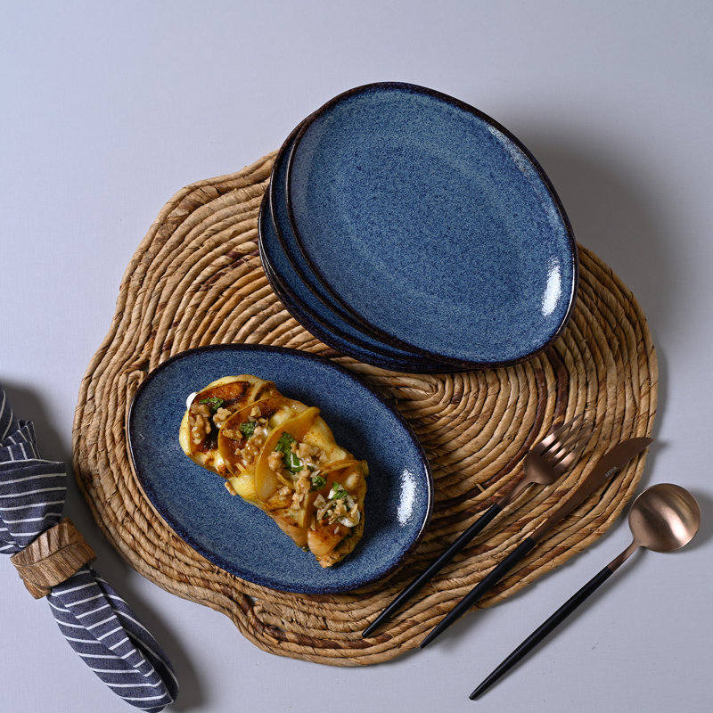Assiette à salade ou à dessert en grès de 8,86 po Titanium Commercial