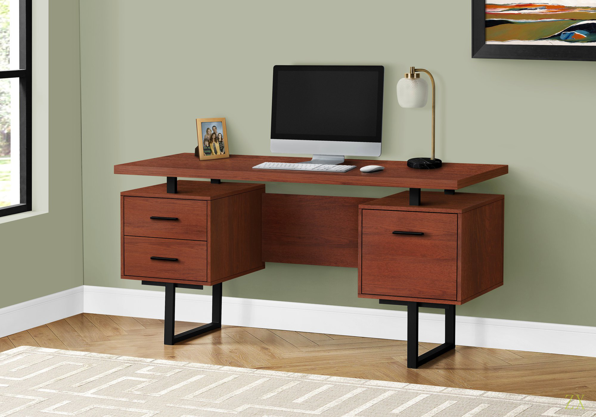 Brayden Studio® Computer Desk, Home Office, Laptop, Left, Right Set-Up ...