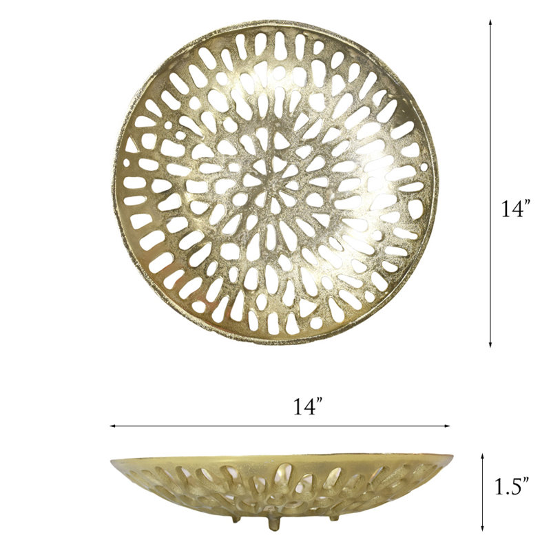 Red Barrel Studio® Aluminum Tray, Gold