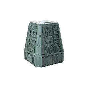 180 gallons Composteur stationnaire d'extérieur en plastique avec couvercle verrouillable