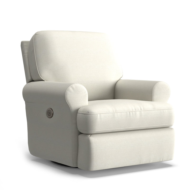 Aubry Power Recliner, Snow Ivory Performance