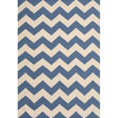 Tapis de la surface bleue en laine touffeté à la main Sigismund