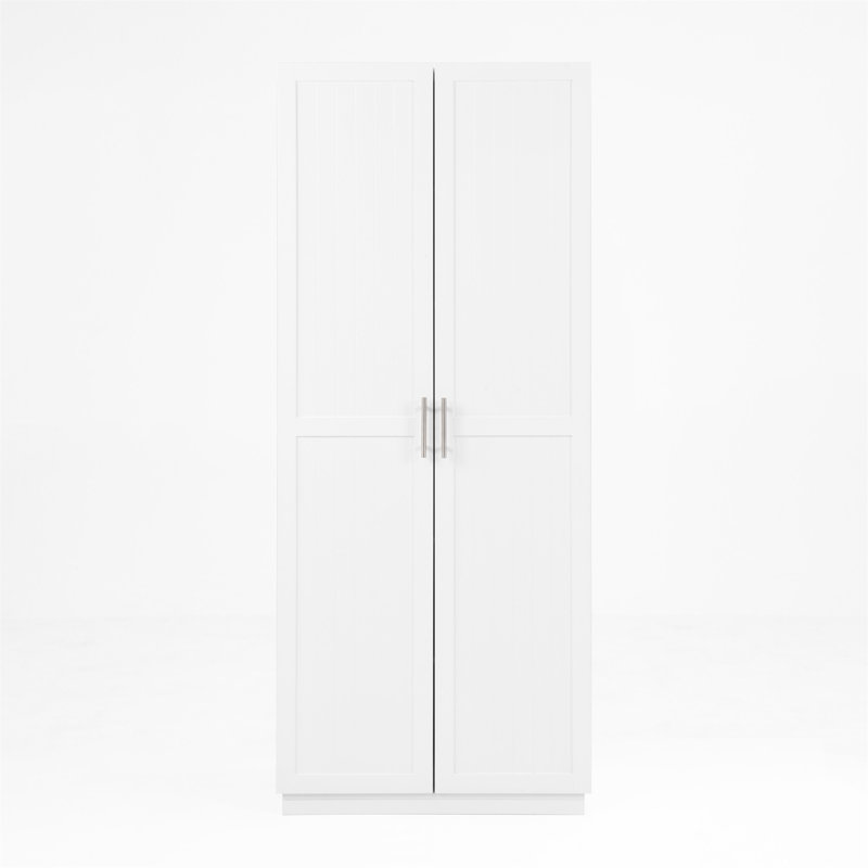 Armoire de cuisine blanche avec portes et tablettes réglables Buffet autoportant pour cuisine