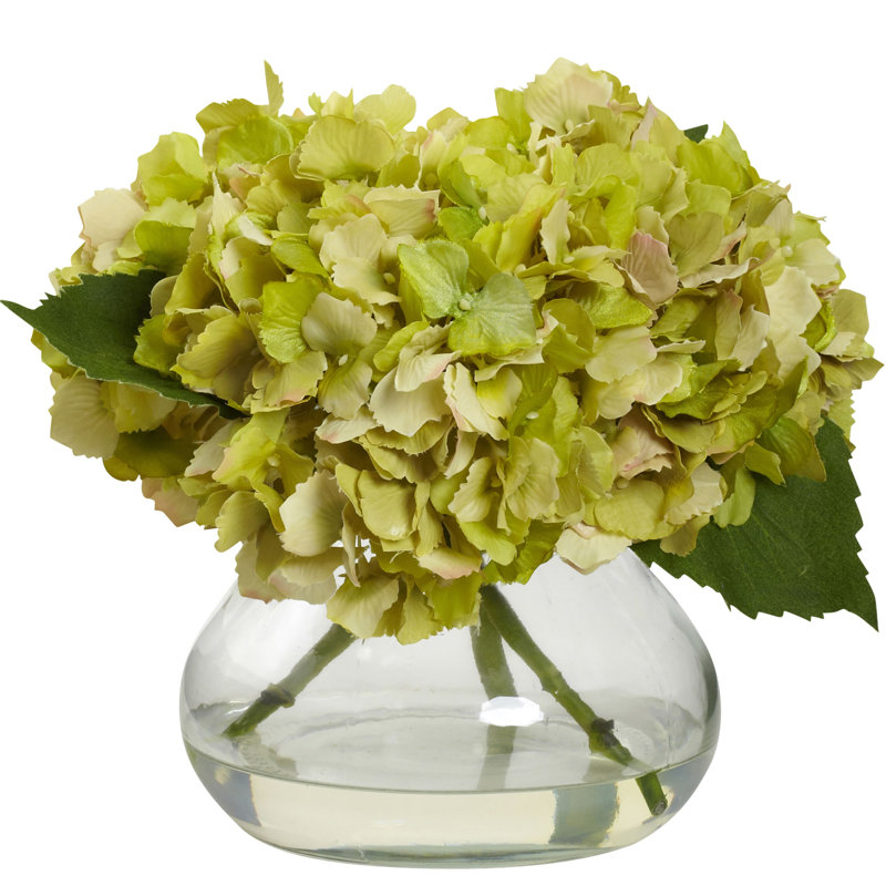 Hydrangea Arrangement in Vase, Small, Green