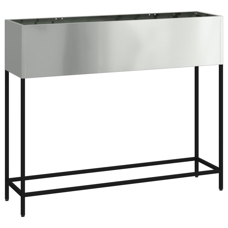 Elevated Planter, Silver, 82cm H x 100cm W x 26cm D