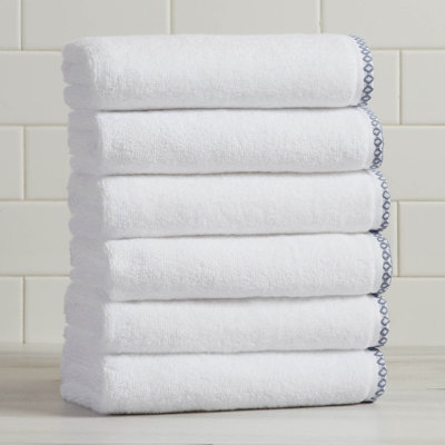 Lightweight Cotton Decorative Border Bath Towel Set
