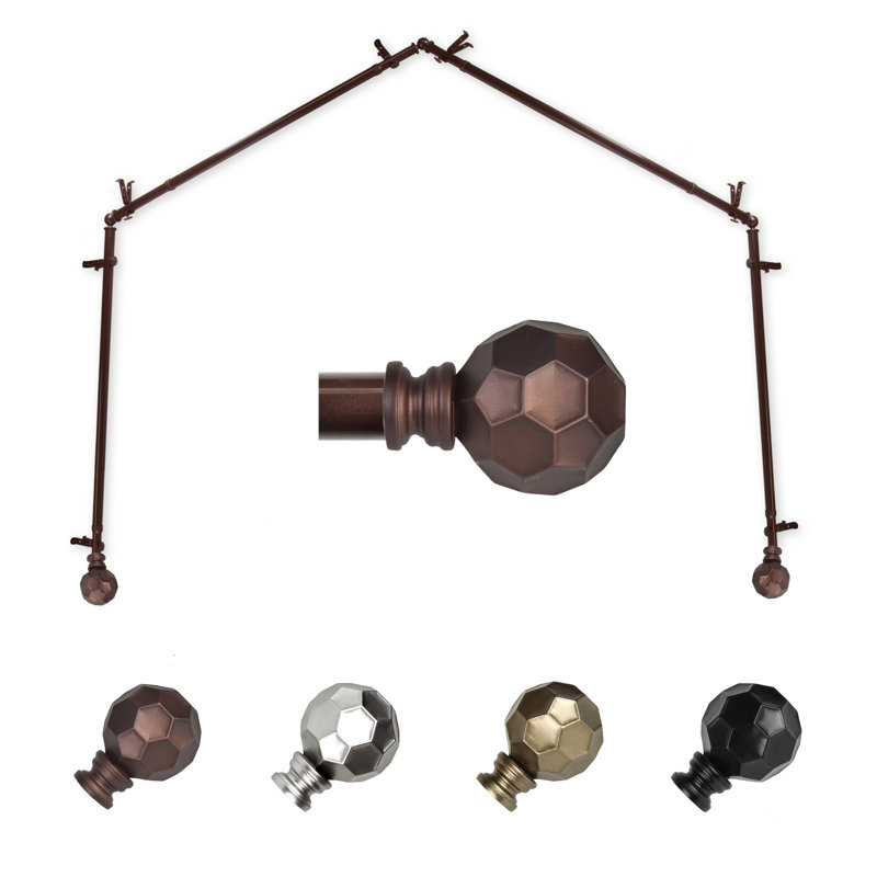 Tringle à rideaux simple à 4 côtés Campanella, Cacao, 18 po à 28 po (chaque côté)