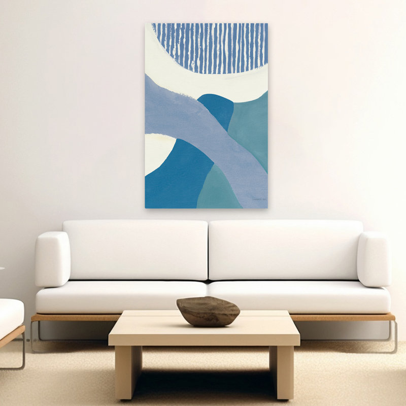 Abstrait et art abstrait bleu rétro bleu VI, H 60 po x l 40 po