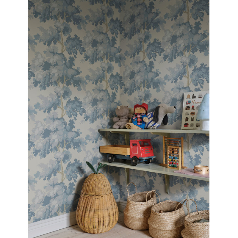 Raphael Floral Wallpaper Roll by Sandberg, Sky Blue