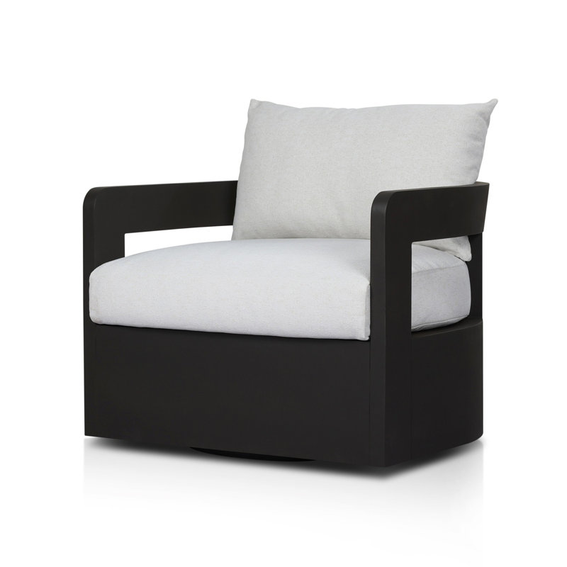 Jackson Outdoor Metal Swivel Chair-Bronze, Bronze, Alessi Linen