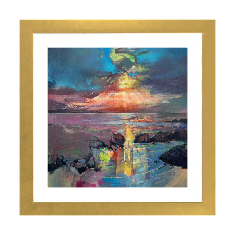 «Sky» par Scott Naismith - reproduction d'art, Gold Paper, 24" H x 24" W x1" D, Blanc