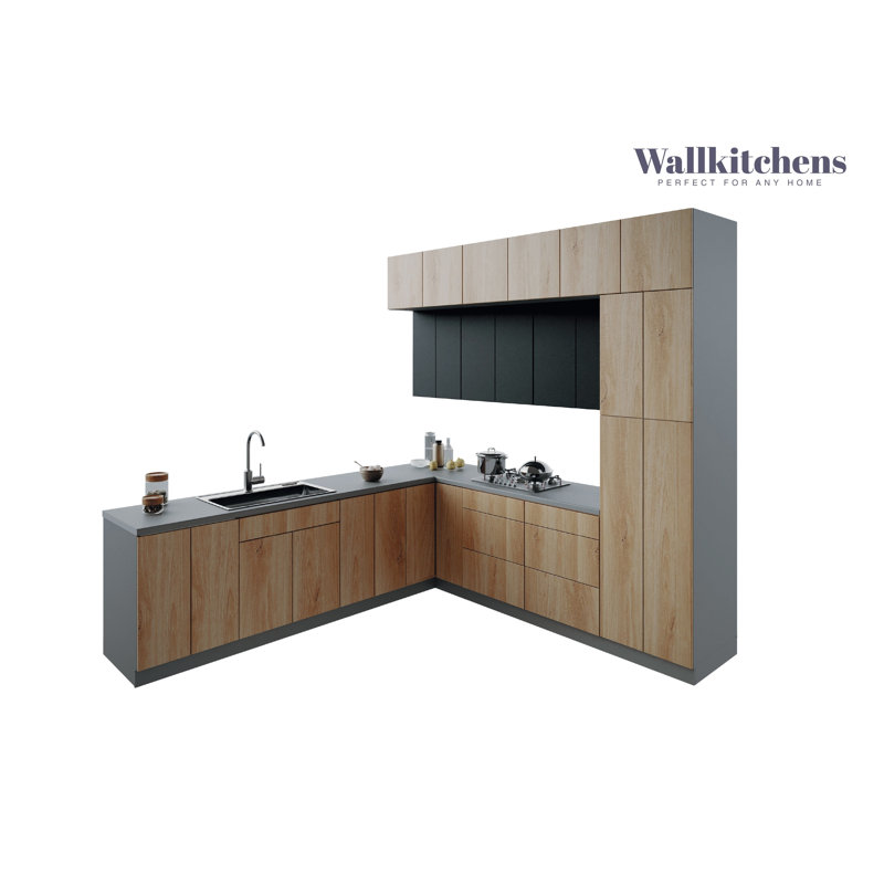 Cuisine complète FK-CULINAIREHEAVEN L 108 x H 108, Teck naturel / noir