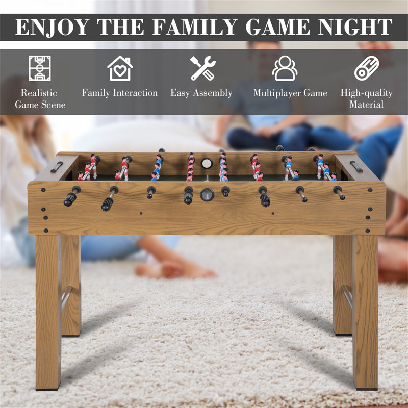 RayChee 48'' L Foosball Table with Telescopic Rods, Wood Grain
