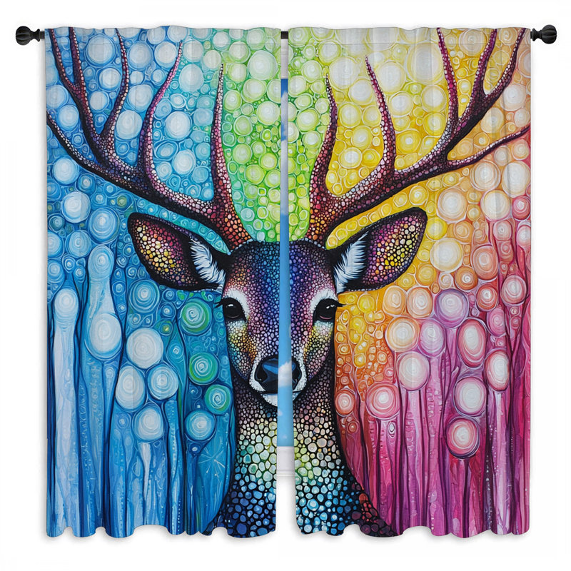Rideaux arc-en-ciel Rainbow Deer, L 56 po x L 78 po