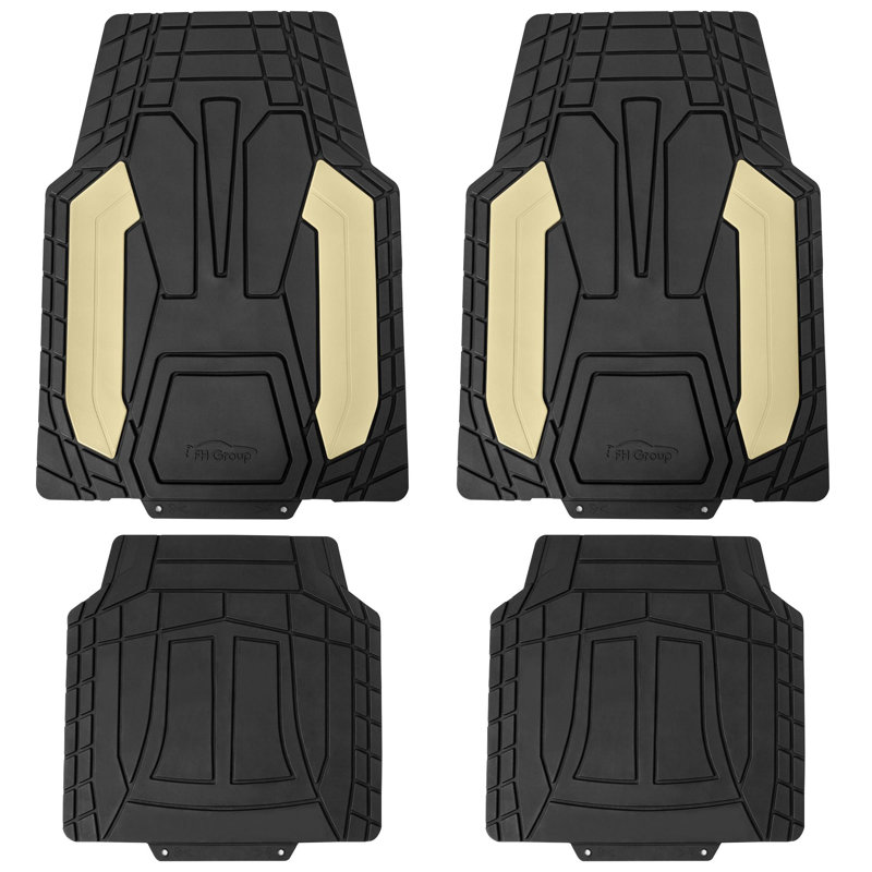 Rubber Floor Mats Full Set, Beige