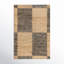 Wilber Checkered Jute Area Rug for Dining Room Living Room Kitchen, Natural/Gray-1921648726