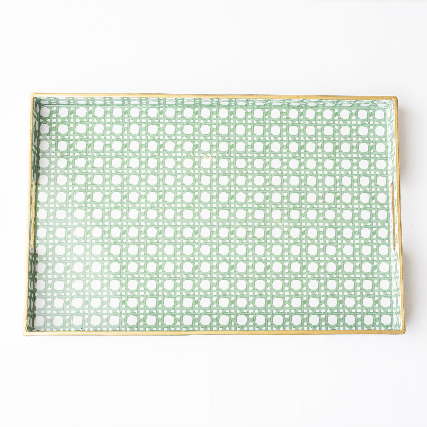 Green Cane Vanity Tray - 15.75" W x 1.25" D x 10.25" H