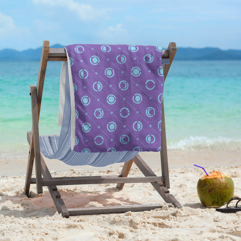 Serviette de plage Classic Moon Phases, Bleu ciel et mauve