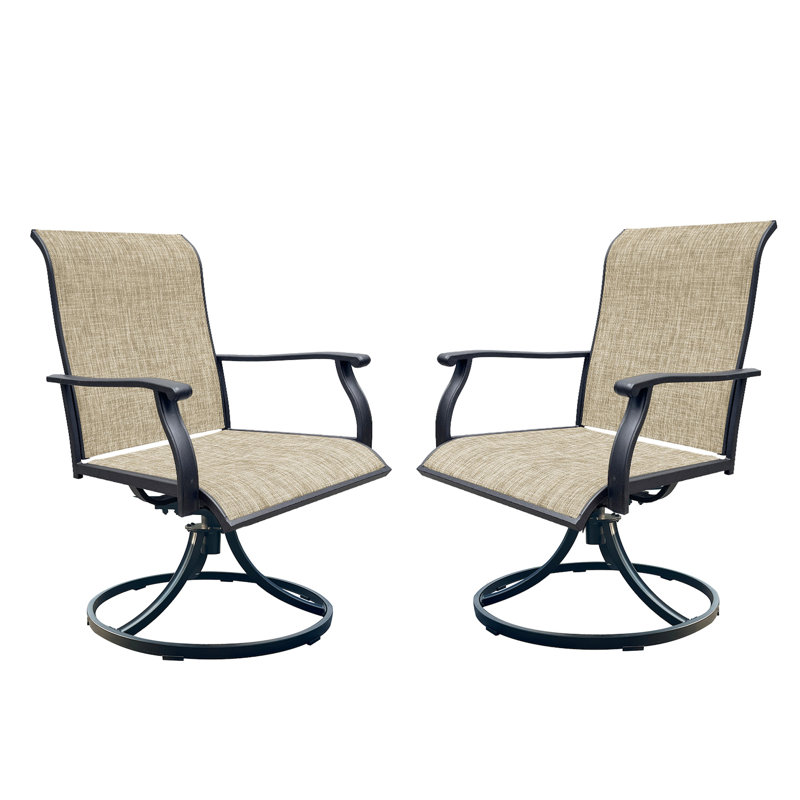Chaises de patio pivotantes (2) - Harnais, conception ergonomique pour le jardin, la cour, l'utilisation de la terrasse 2Pcs