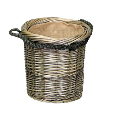 Hand Woven Wicker Laundry Basket with Handles
