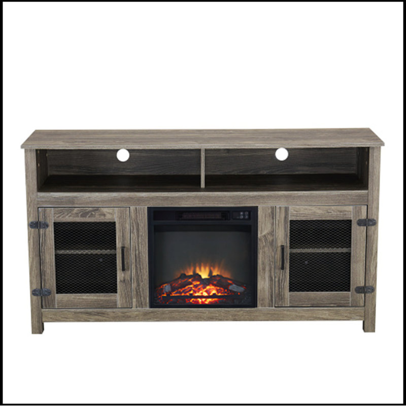 Meuble télé avec foyer électrique Modern Farmhouse