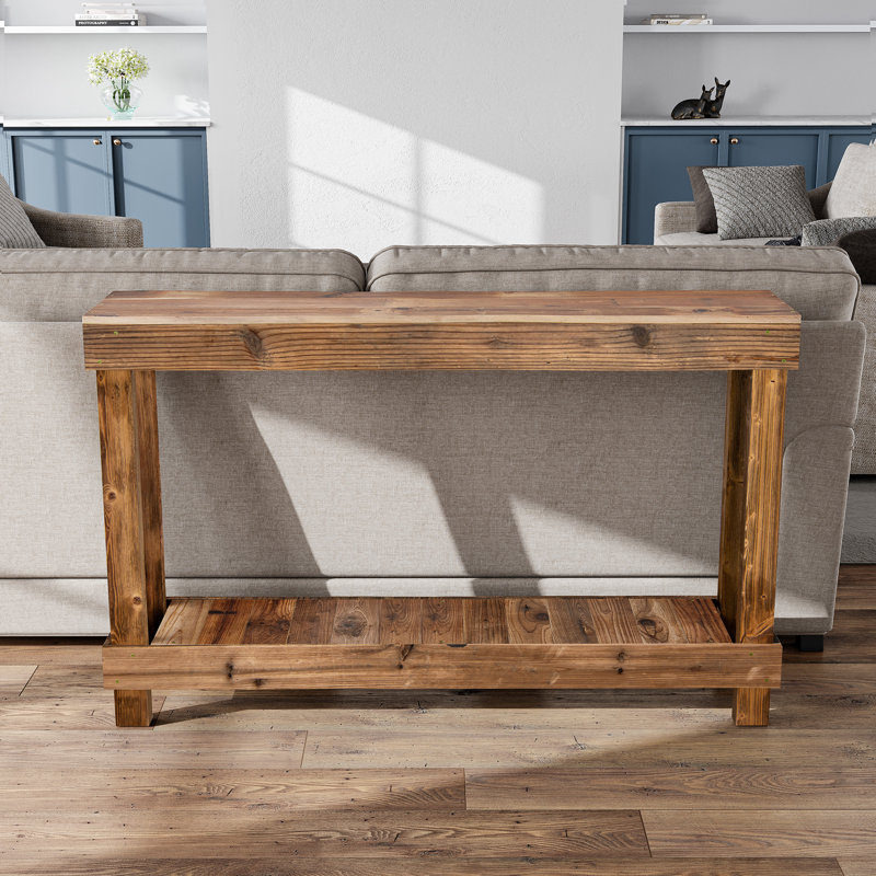 46" Reclaimed Solid Wood Console Table, Brown