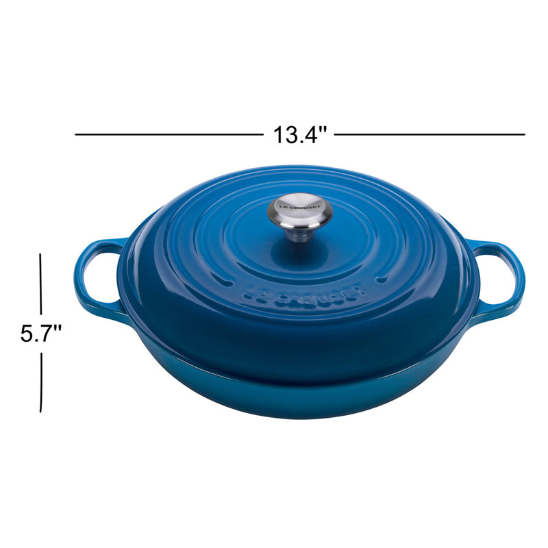 Le Creuset Signature Enameled Cast Iron Braiser with Lid, Marseille