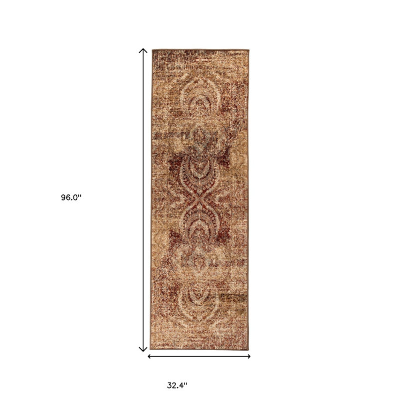 Tapis de couloir doré 8 pi