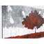 Toile murale surdimensionnée de 47 po x 27 po Hinne - Art rouge peint à la main pour l'automne